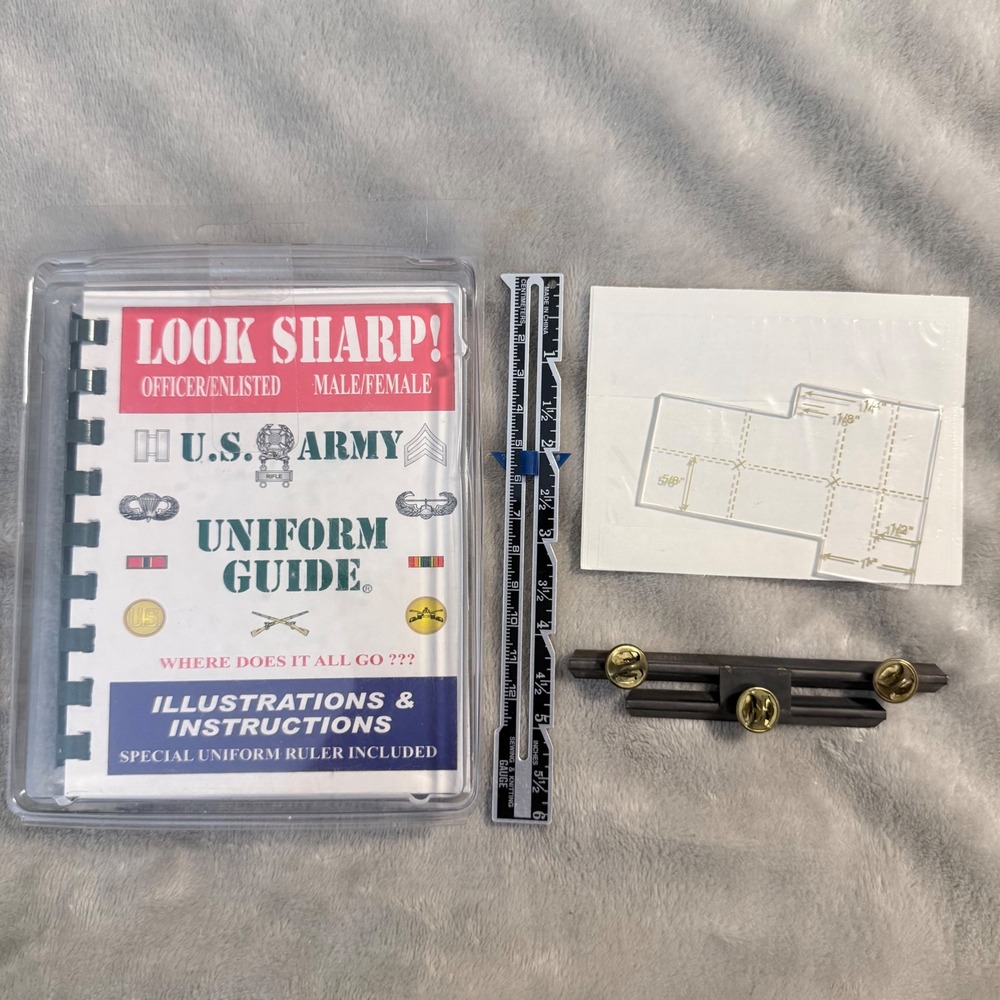 Look Sharp US Army Uniform Guide 2012 Ruler Templates Complete Kit ASU ACU - Picture 2 of 8